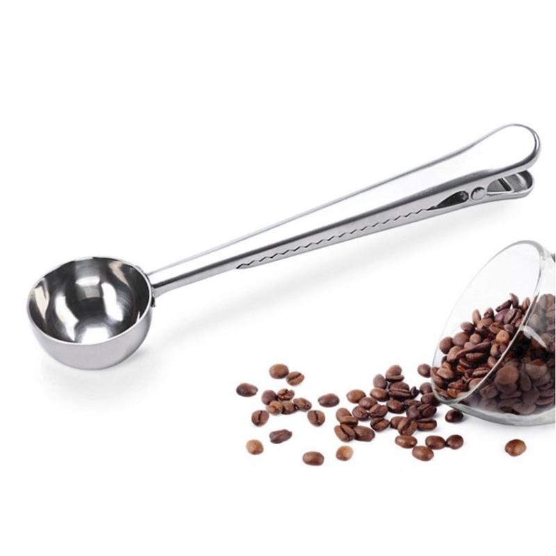 Cucchiaio da caffè di vendita caldo di Amazon con clip per cucchiaio da caffè in acciaio inossidabile